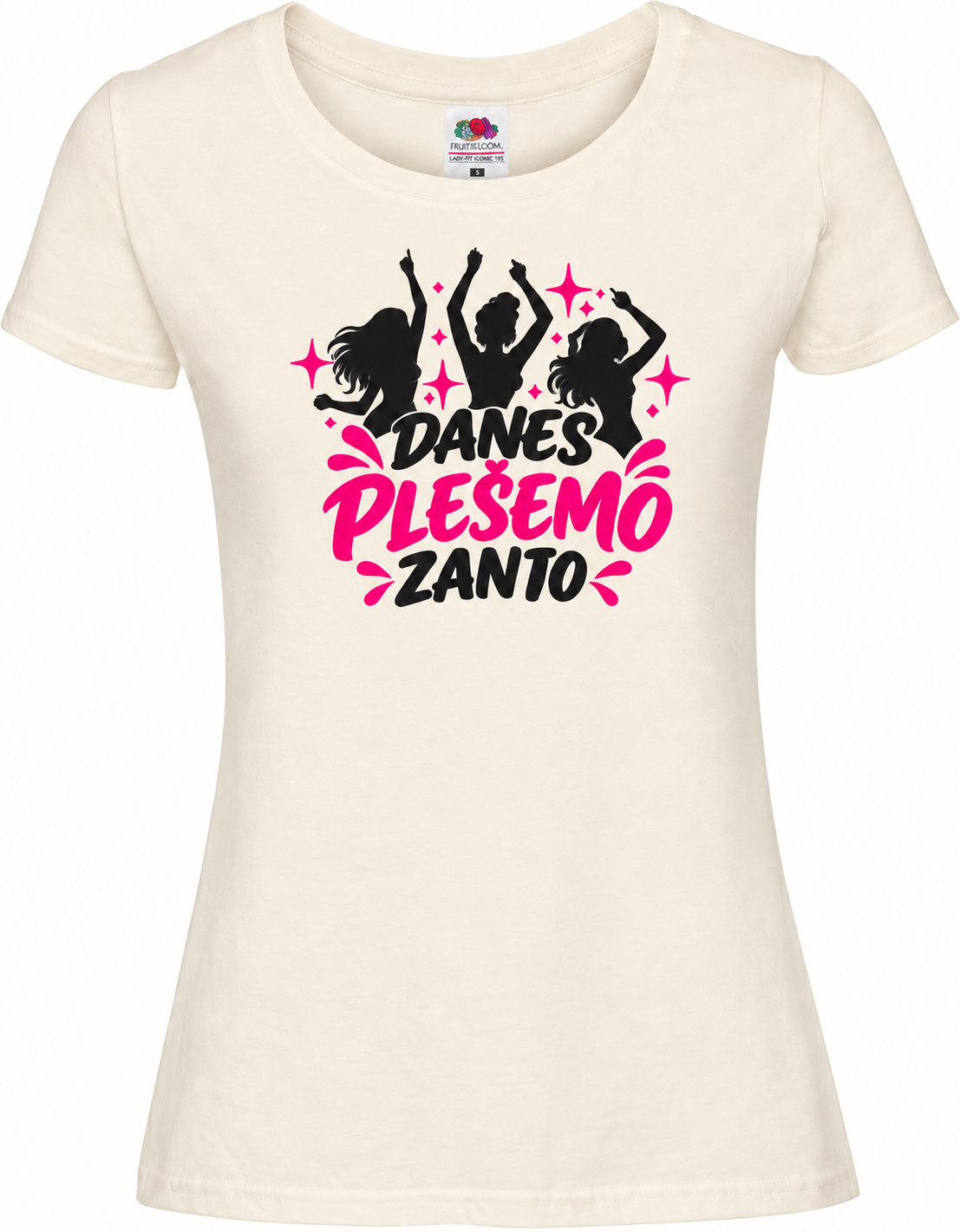 Ženska majica za dekliščino danes-plesemo-zanjo, naravna premium Lady-Fit Iconic 195
