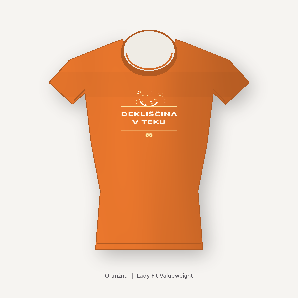 Ženska majica za dekliščino Dekliščina v teku, oranžna, Lady-Fit Valueweight