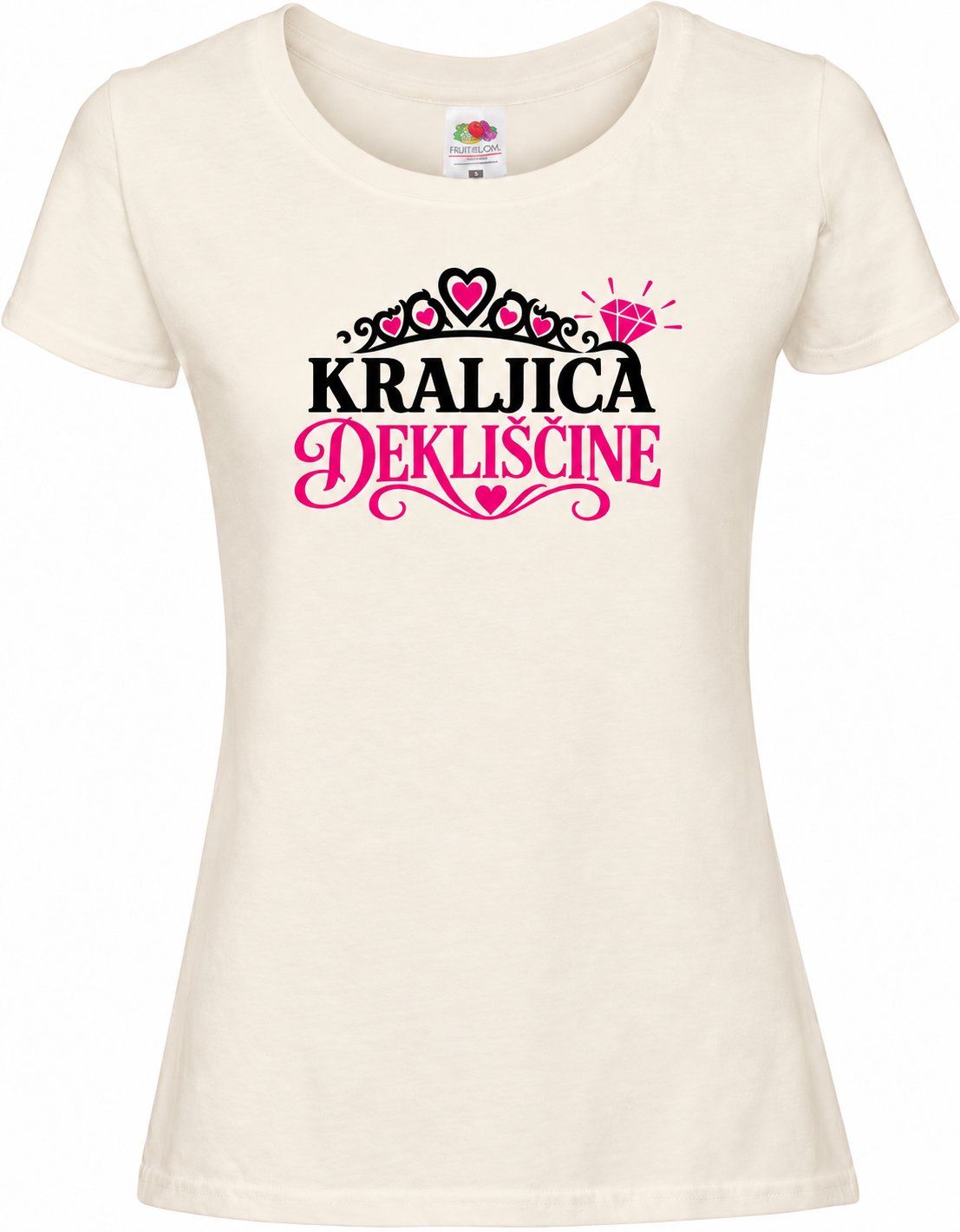 Ženska majica za dekliščino kraljica-dekliscine, naravna premium Lady-Fit Iconic 195