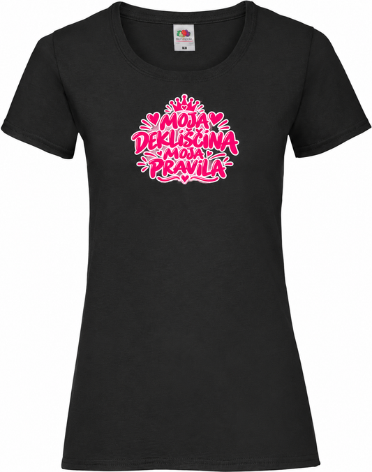 Ženska majica za dekliščino Moja dekliščina, moja pravila, Fruit of the Loom Lady-Fit, base-02