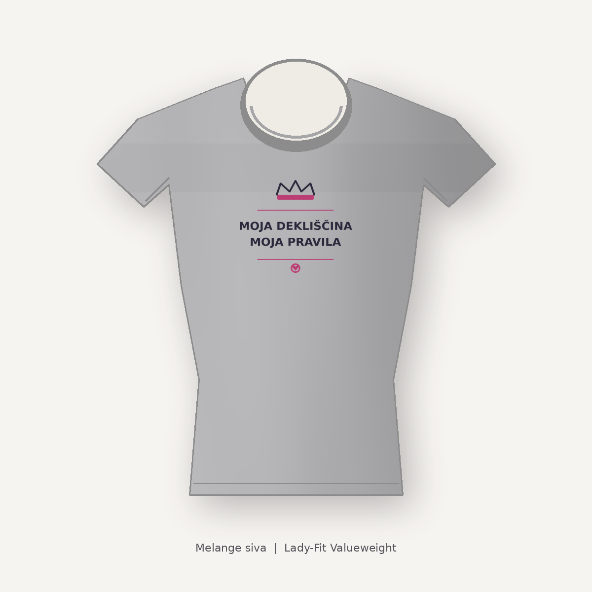 Ženska majica za dekliščino Moja dekliščina, moja pravila, melange siva, Lady-Fit Valueweight