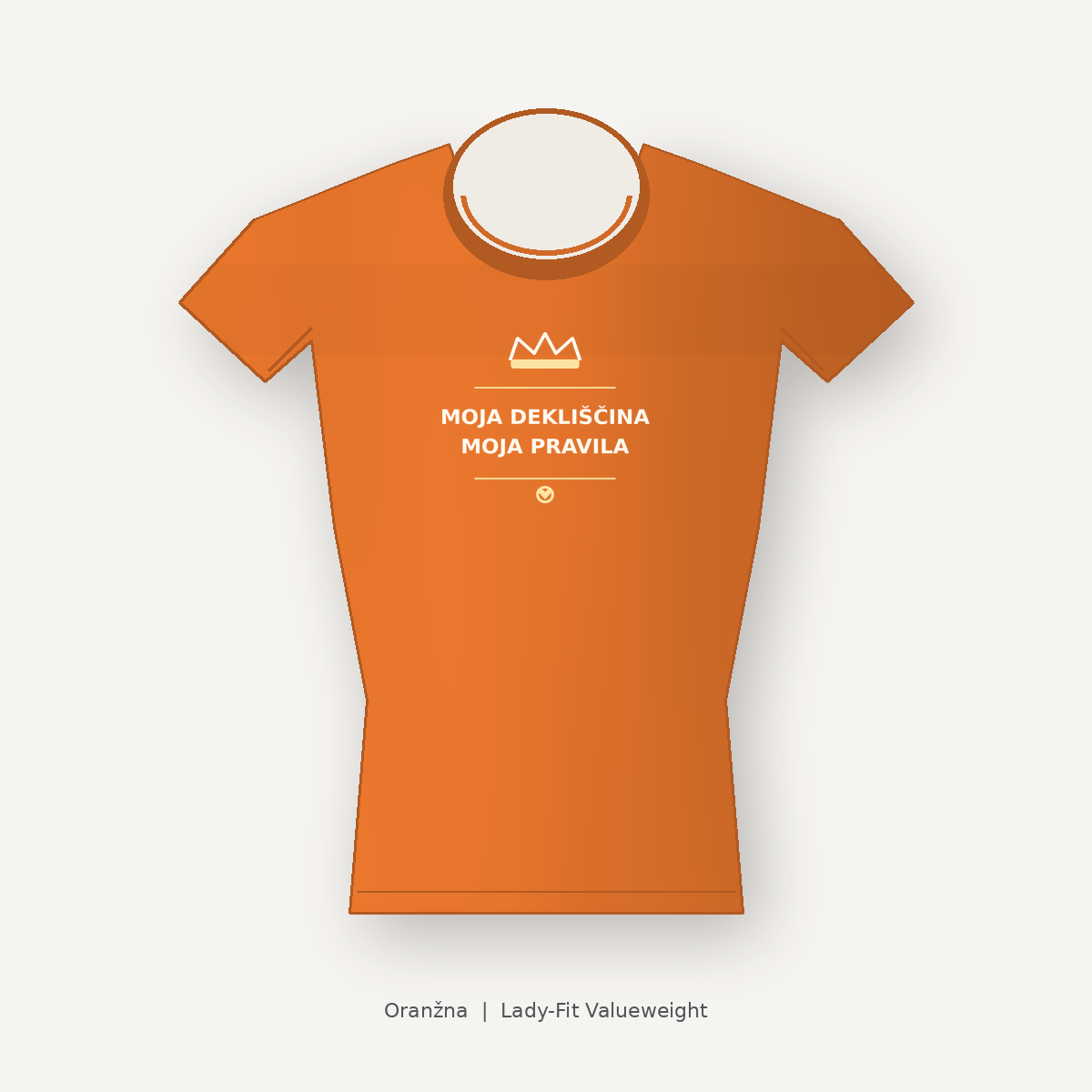Ženska majica za dekliščino Moja dekliščina, moja pravila, oranžna, Lady-Fit Valueweight