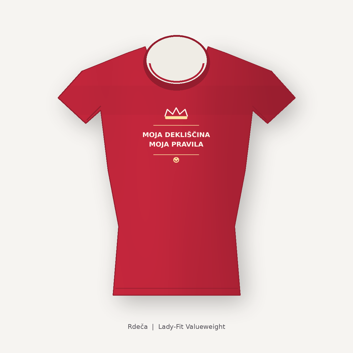 Ženska majica za dekliščino Moja dekliščina, moja pravila, rdeča, Lady-Fit Valueweight
