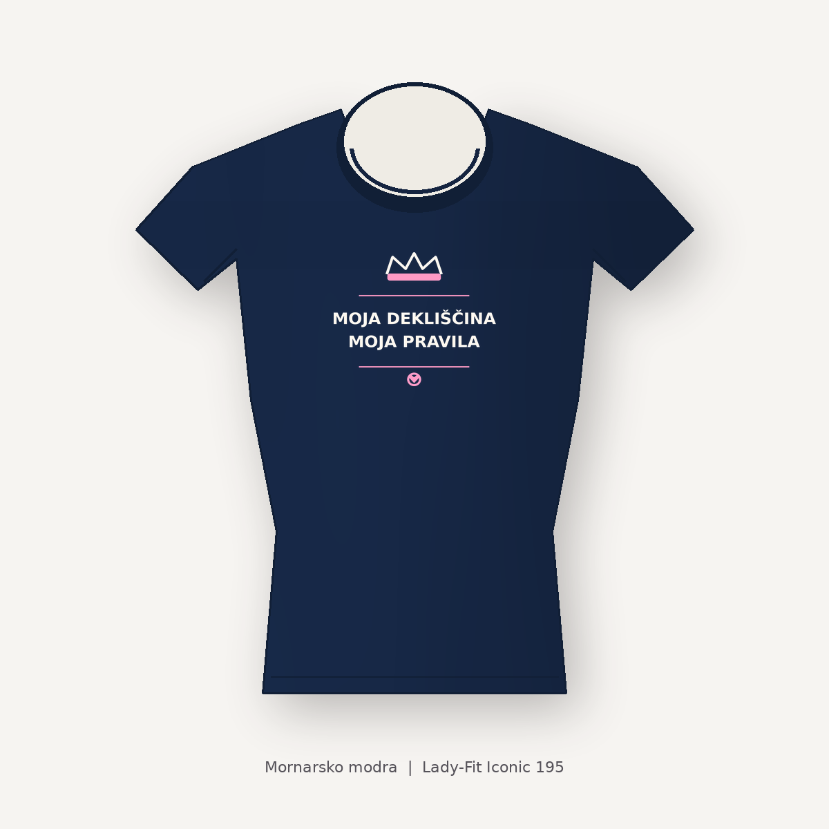Ženska majica za dekliščino Moja dekliščina, moja pravila, mornarsko modra, Lady-Fit Iconic 195