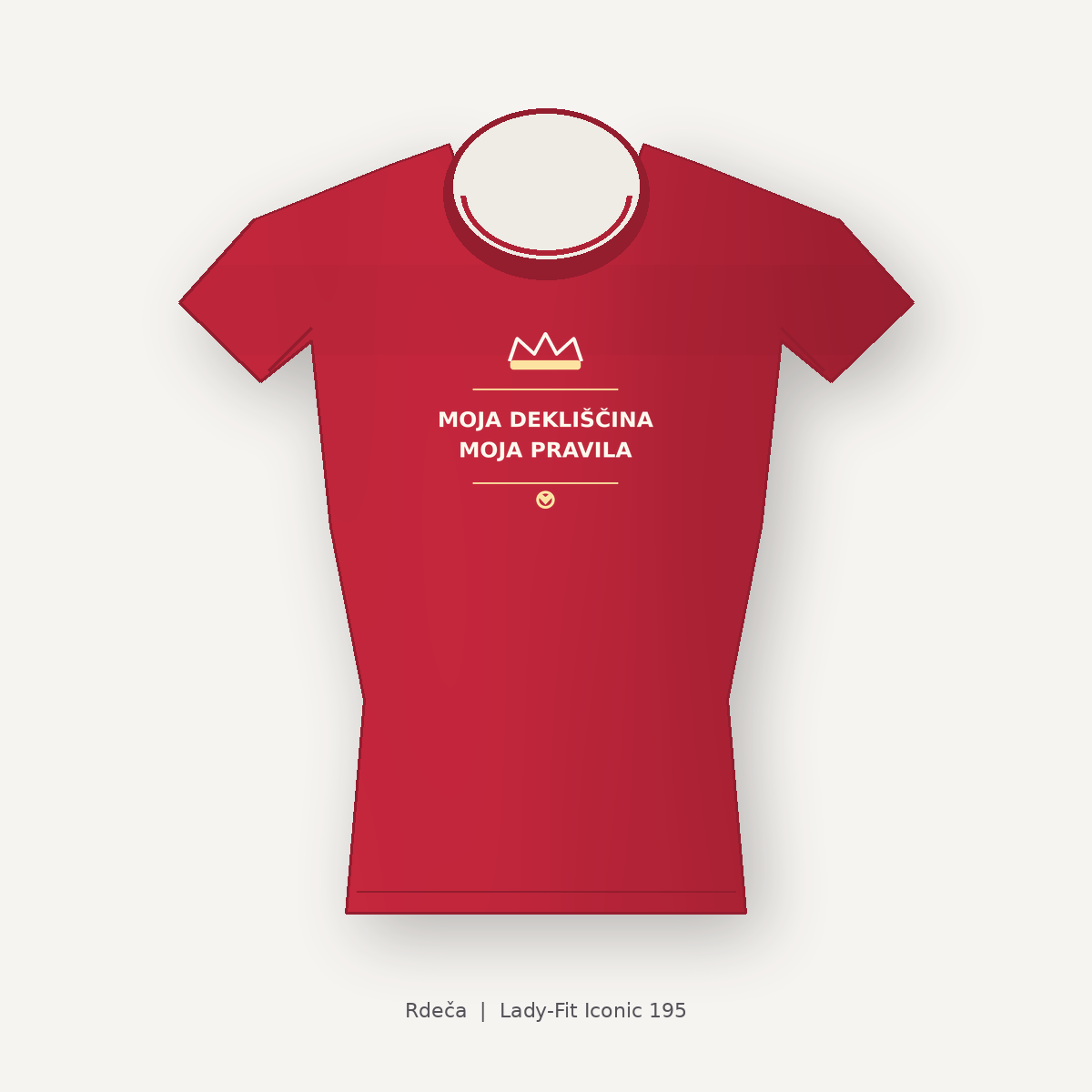 Ženska majica za dekliščino Moja dekliščina, moja pravila, rdeča, Lady-Fit Iconic 195