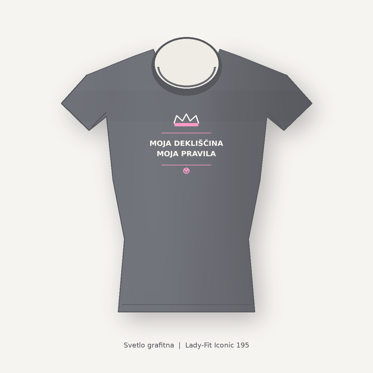 Ženska majica za dekliščino Moja dekliščina, moja pravila, svetlo grafitna, Lady-Fit Iconic 195