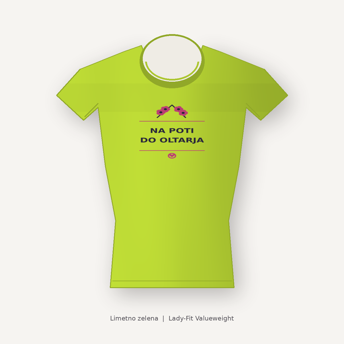 Ženska majica za dekliščino Na poti do oltarja, limetno zelena, Lady-Fit Valueweight