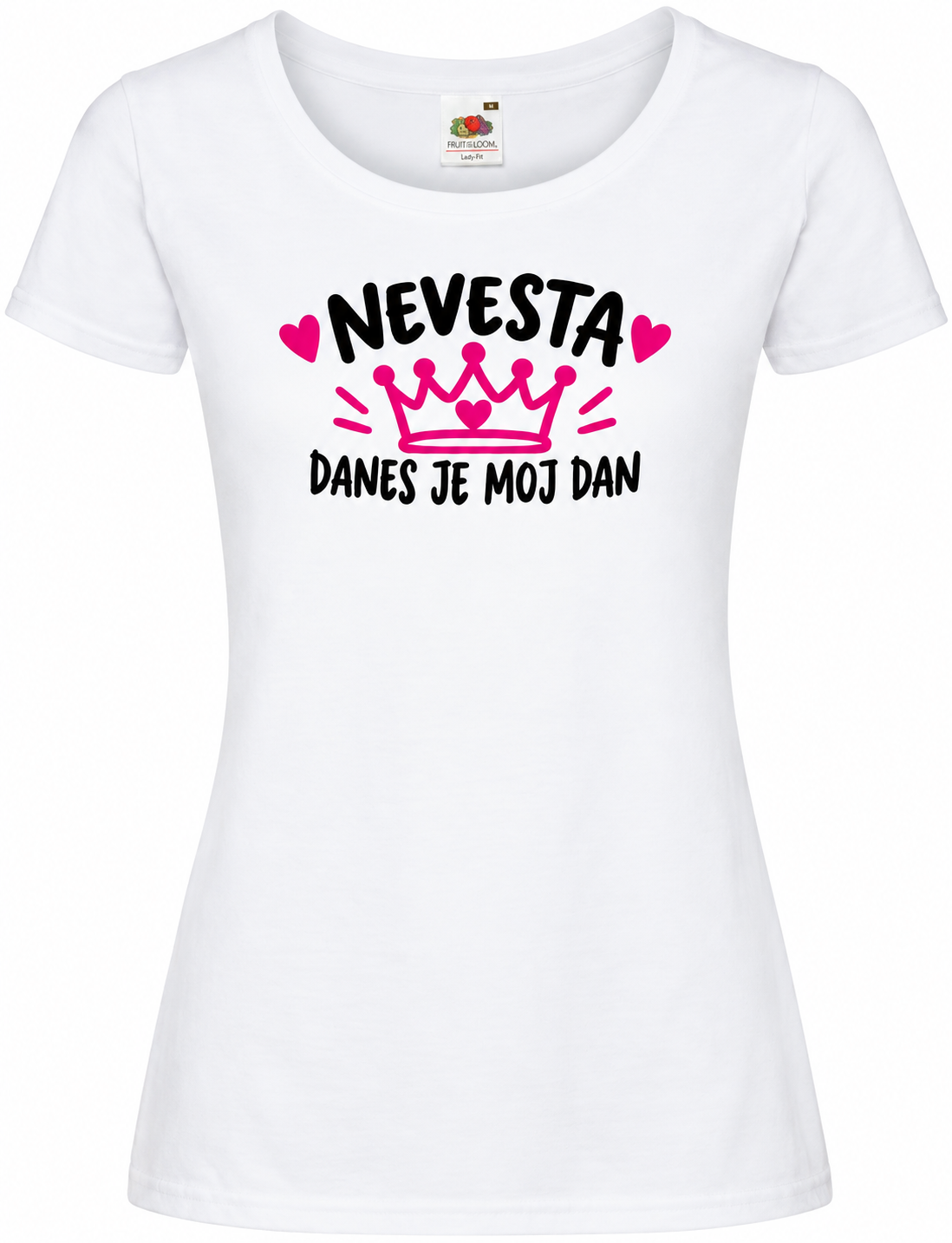 Motiv Nevesta, danes je moj dan na beli premium majici Lady-Fit Iconic 195