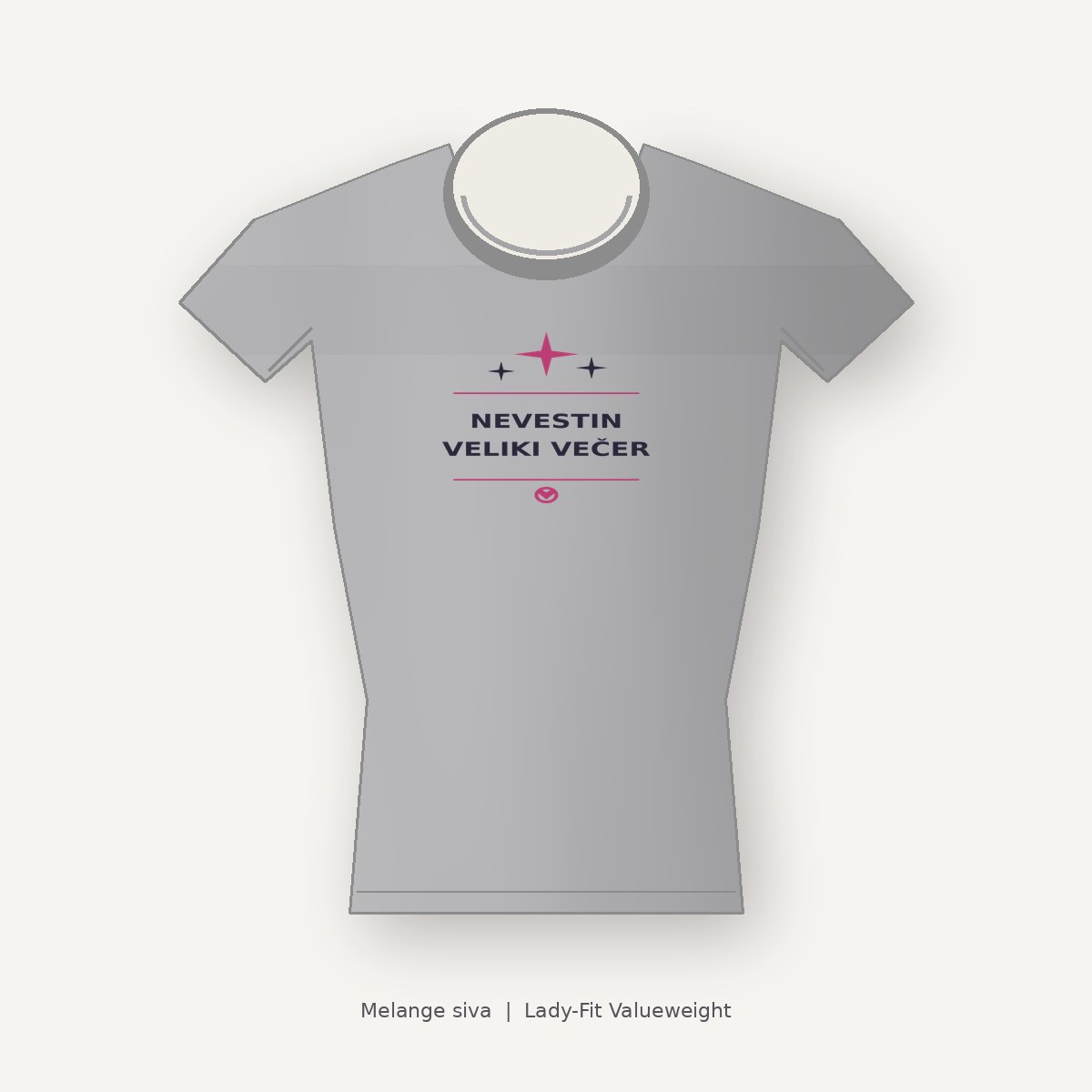 Ženska majica za dekliščino Nevestin veliki večer, melange siva, Lady-Fit Valueweight