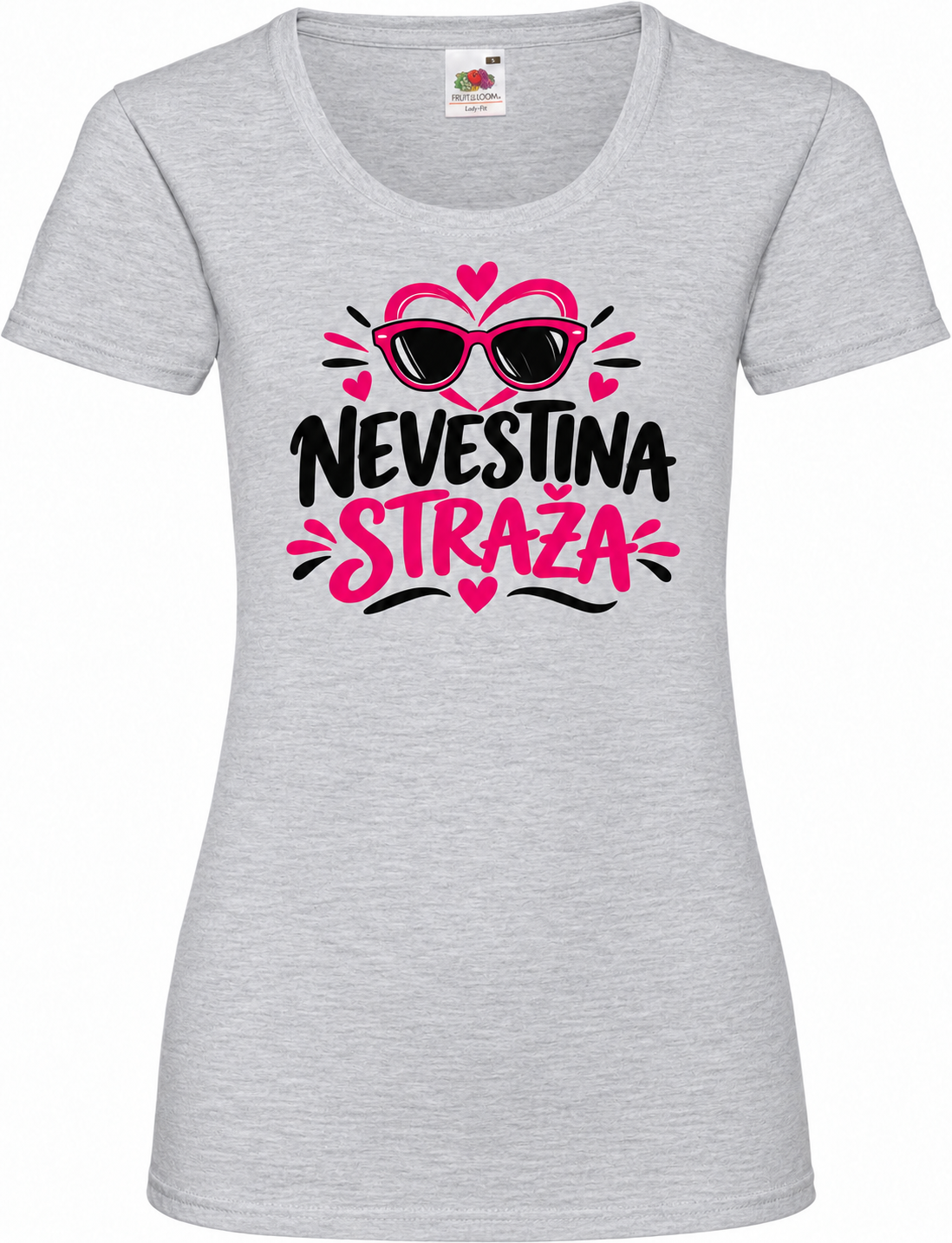 Ženska majica za dekliščino nevestina-straza, melange siva osnovna Lady-Fit Valueweight