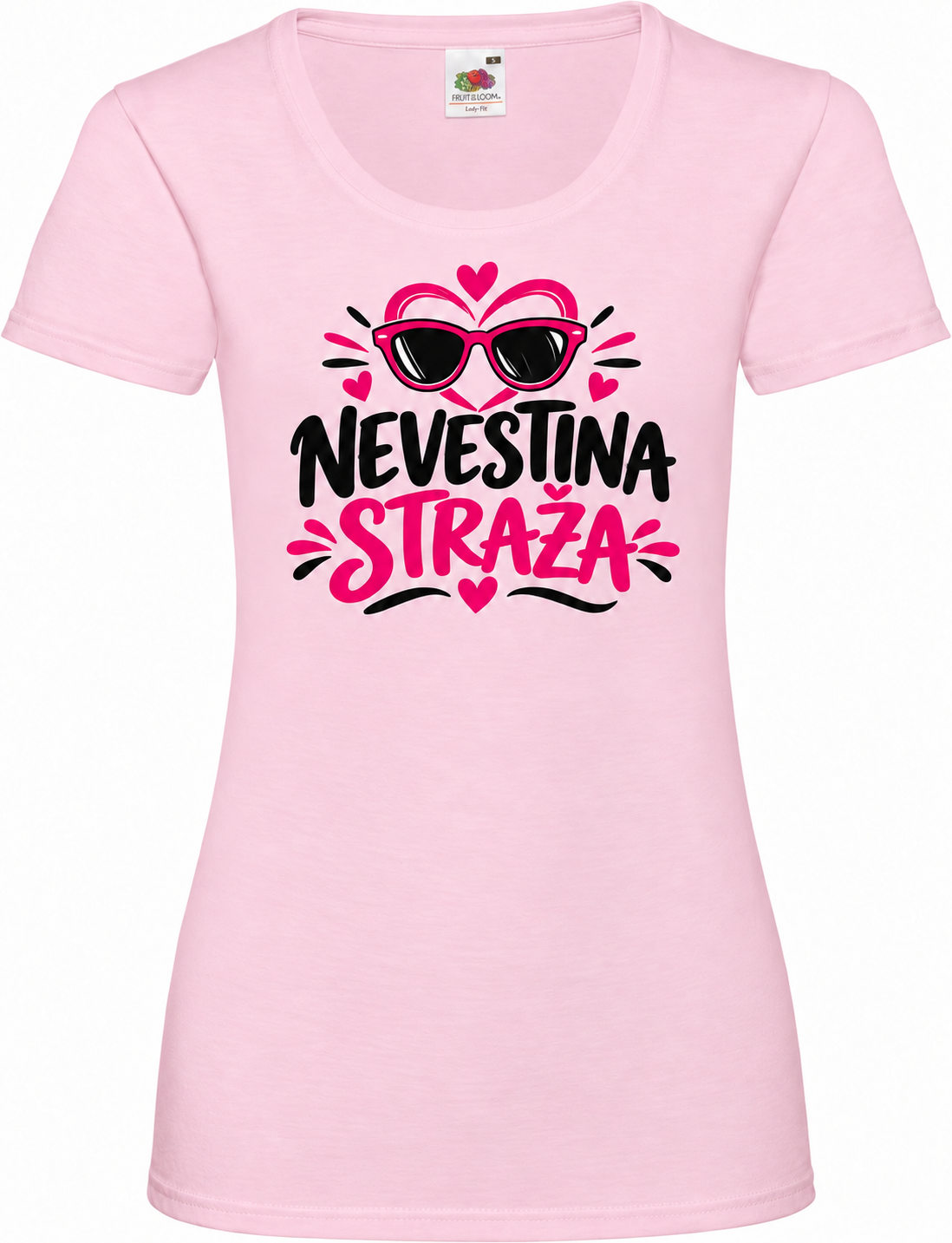 Ženska majica za dekliščino nevestina-straza, svetlo rožnata osnovna Lady-Fit Valueweight