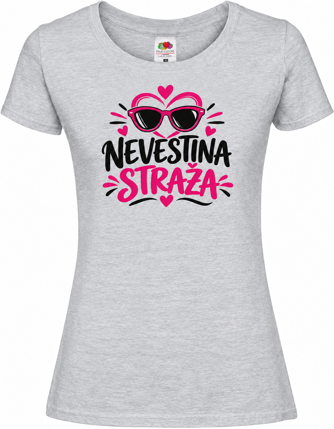 Ženska majica za dekliščino nevestina-straza, melange siva premium Lady-Fit Iconic 195