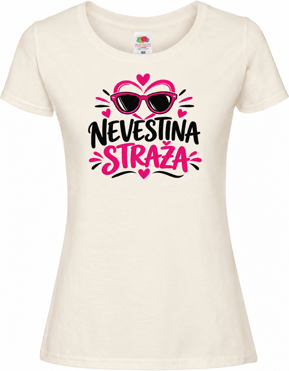 Ženska majica za dekliščino nevestina-straza, naravna premium Lady-Fit Iconic 195