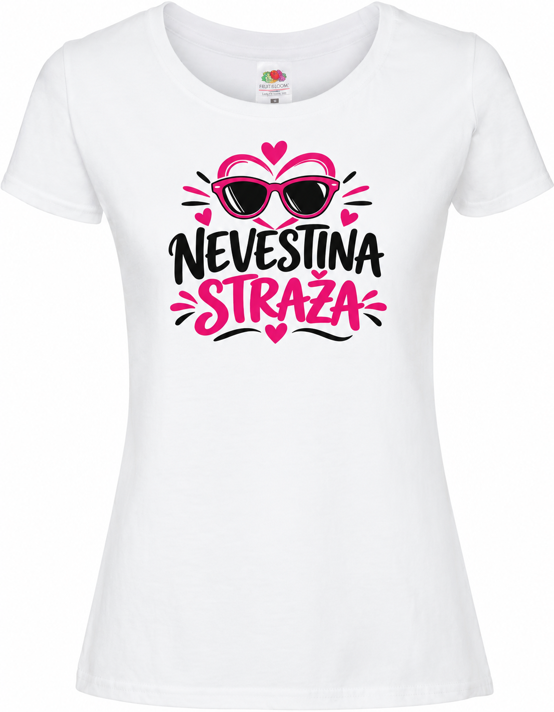 Ženska majica za dekliščino Nevestina straža, bela premium Lady-Fit Iconic 195
