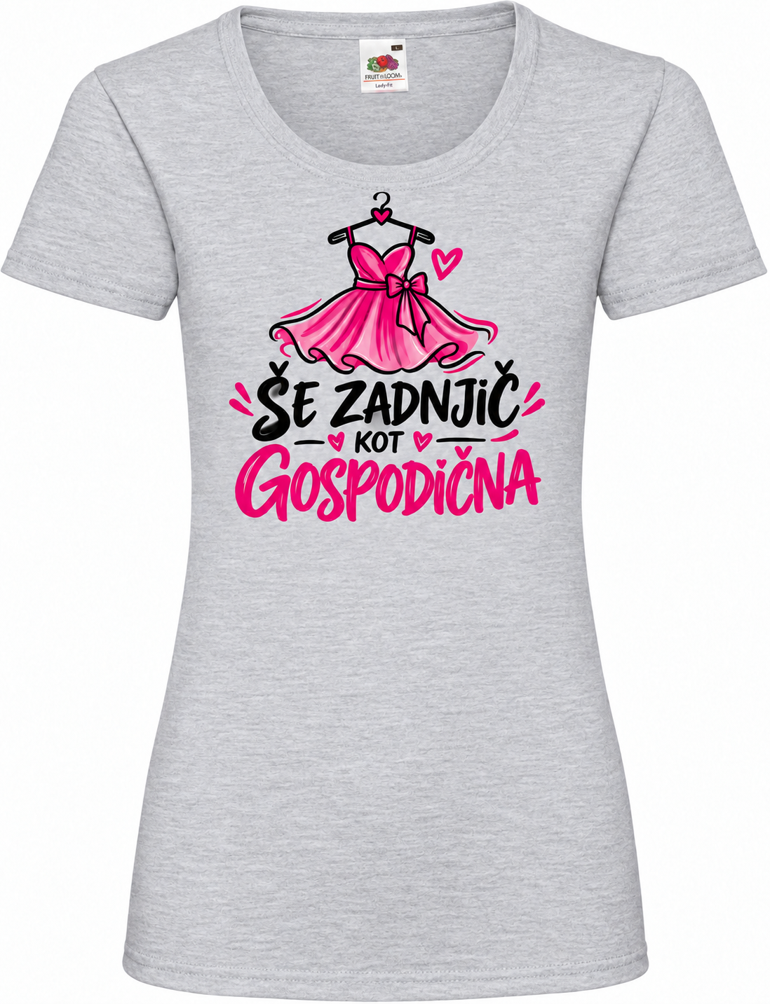 Ženska majica za dekliščino se-zadnjic-kot-gospodicna, melange siva osnovna Lady-Fit Valueweight