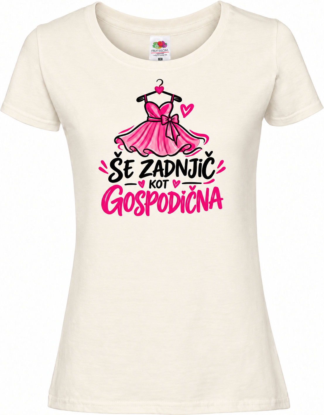 Ženska majica za dekliščino se-zadnjic-kot-gospodicna, naravna premium Lady-Fit Iconic 195