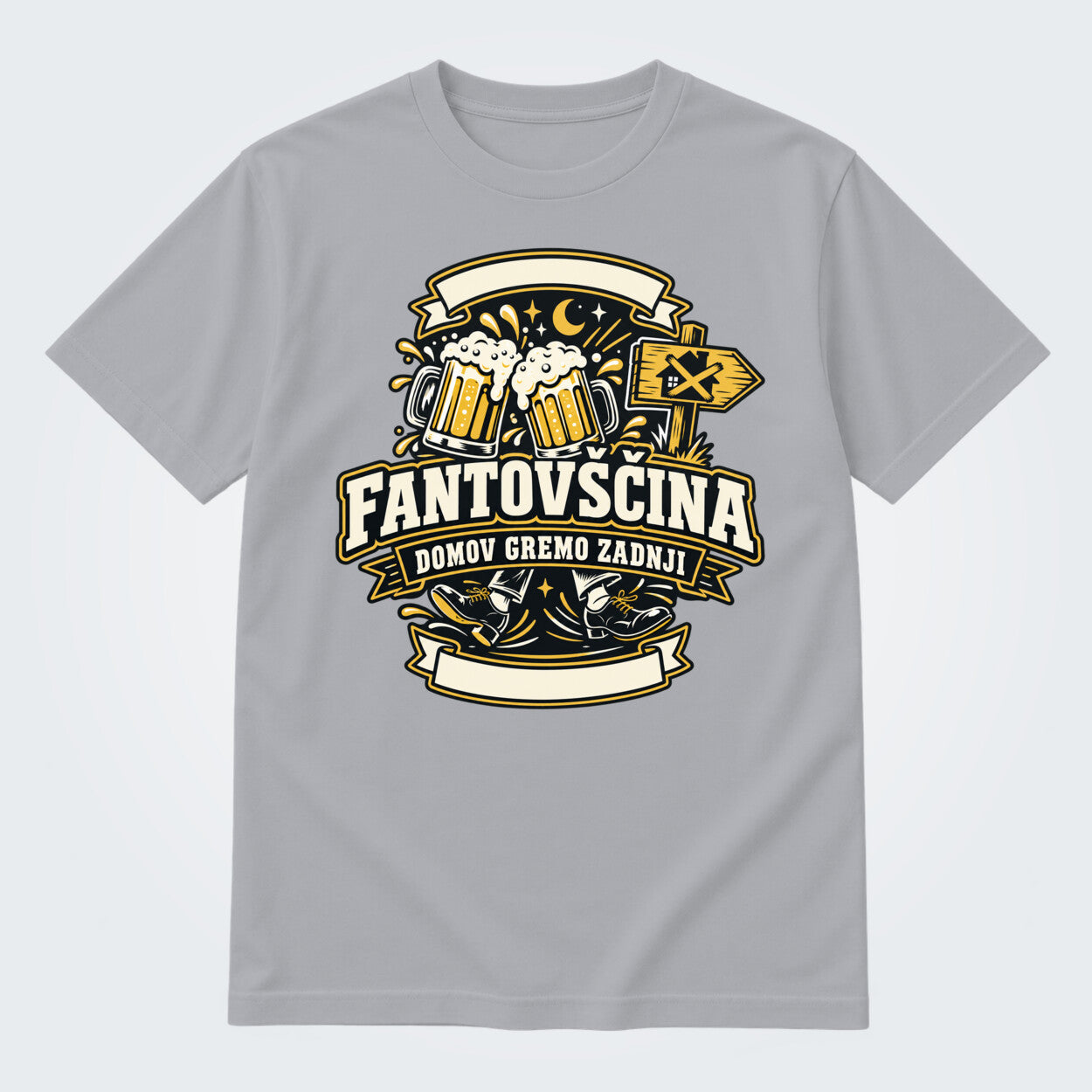 Personalizirana majica za fantovščino - Domov gremo zadnji, barva Siva