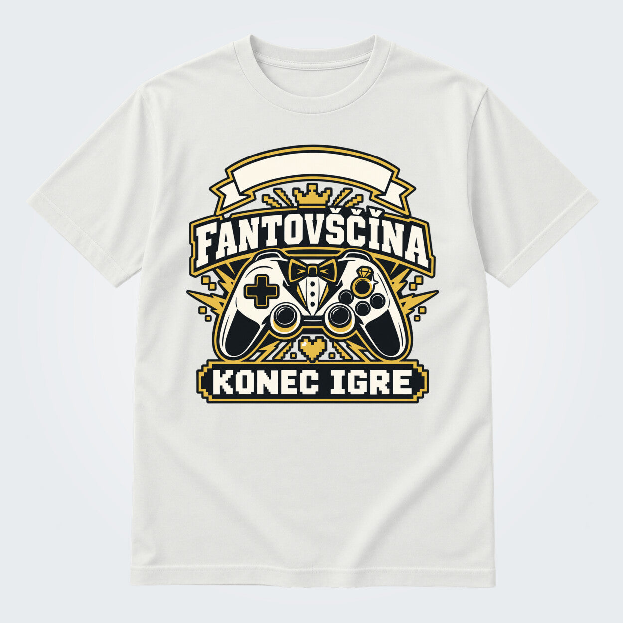 Personalizirana majica za fantovščino - Konec igre, barva Bela