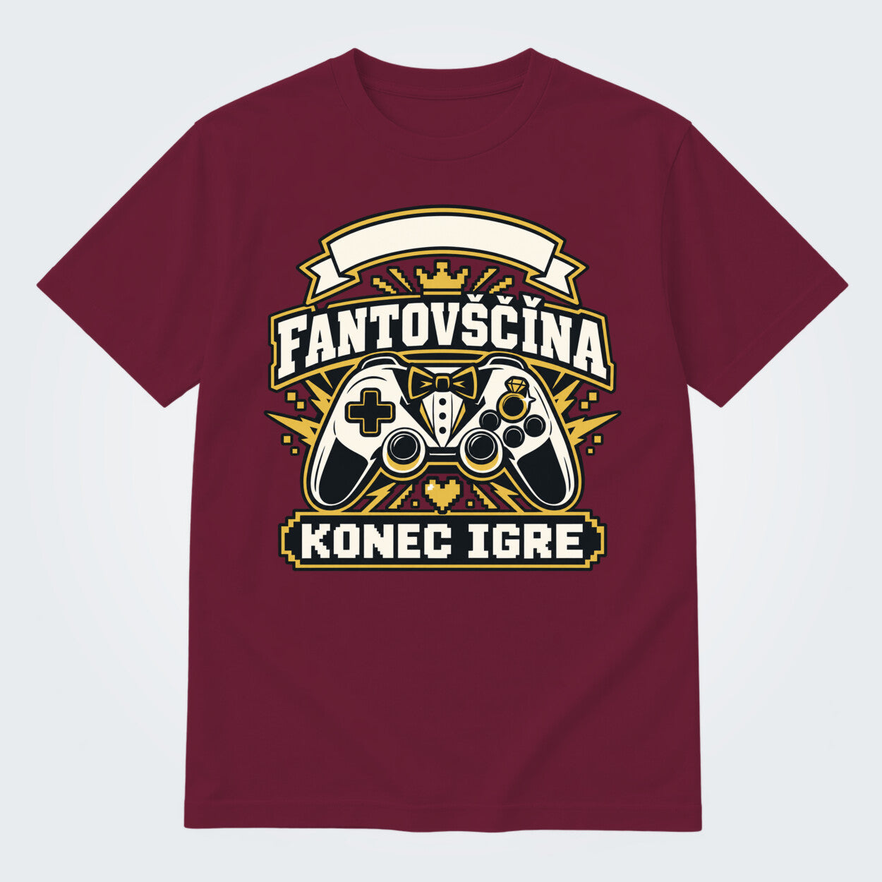Personalizirana majica za fantovščino - Konec igre, barva Bordo