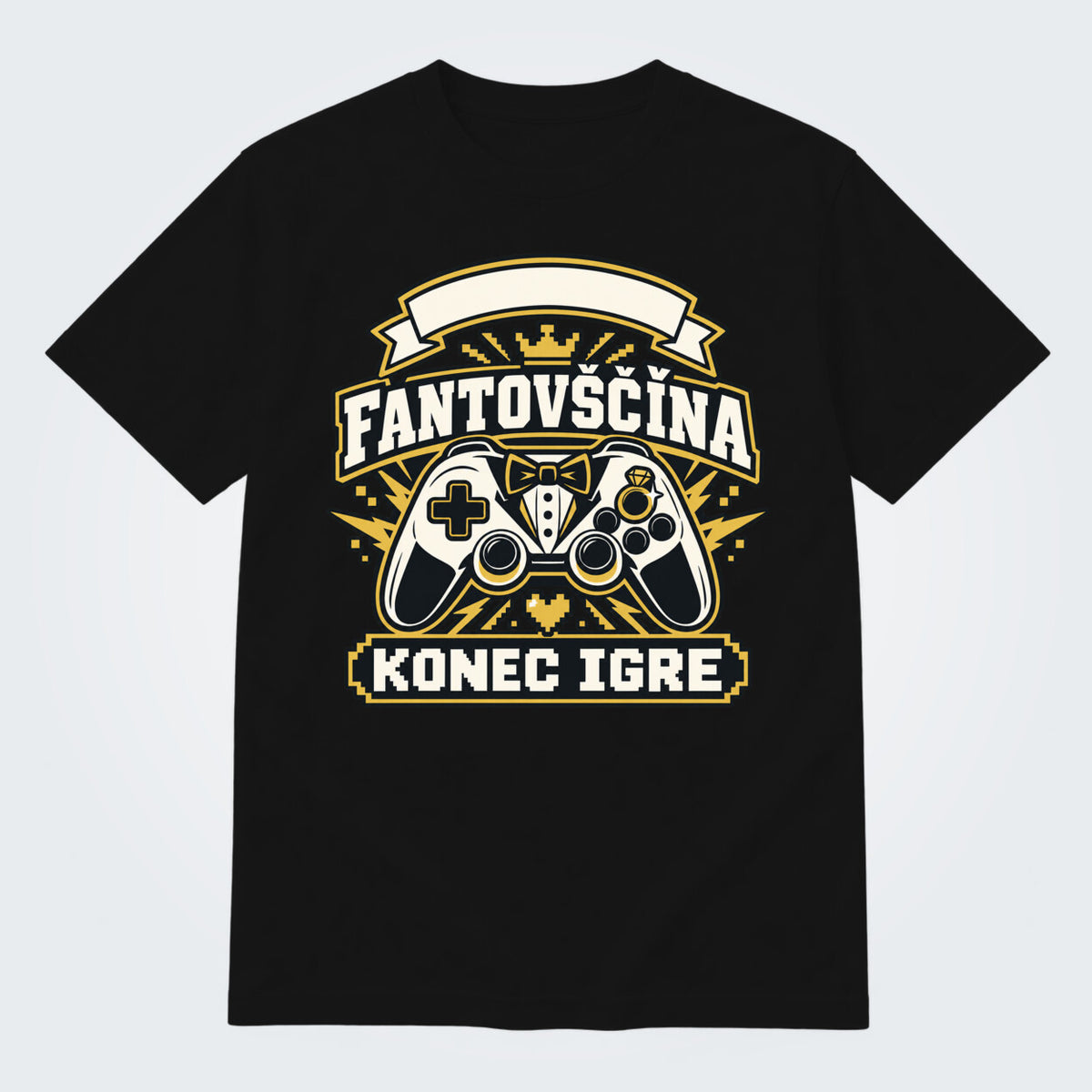Personalizirana majica za fantovščino - Konec igre, barva Črna