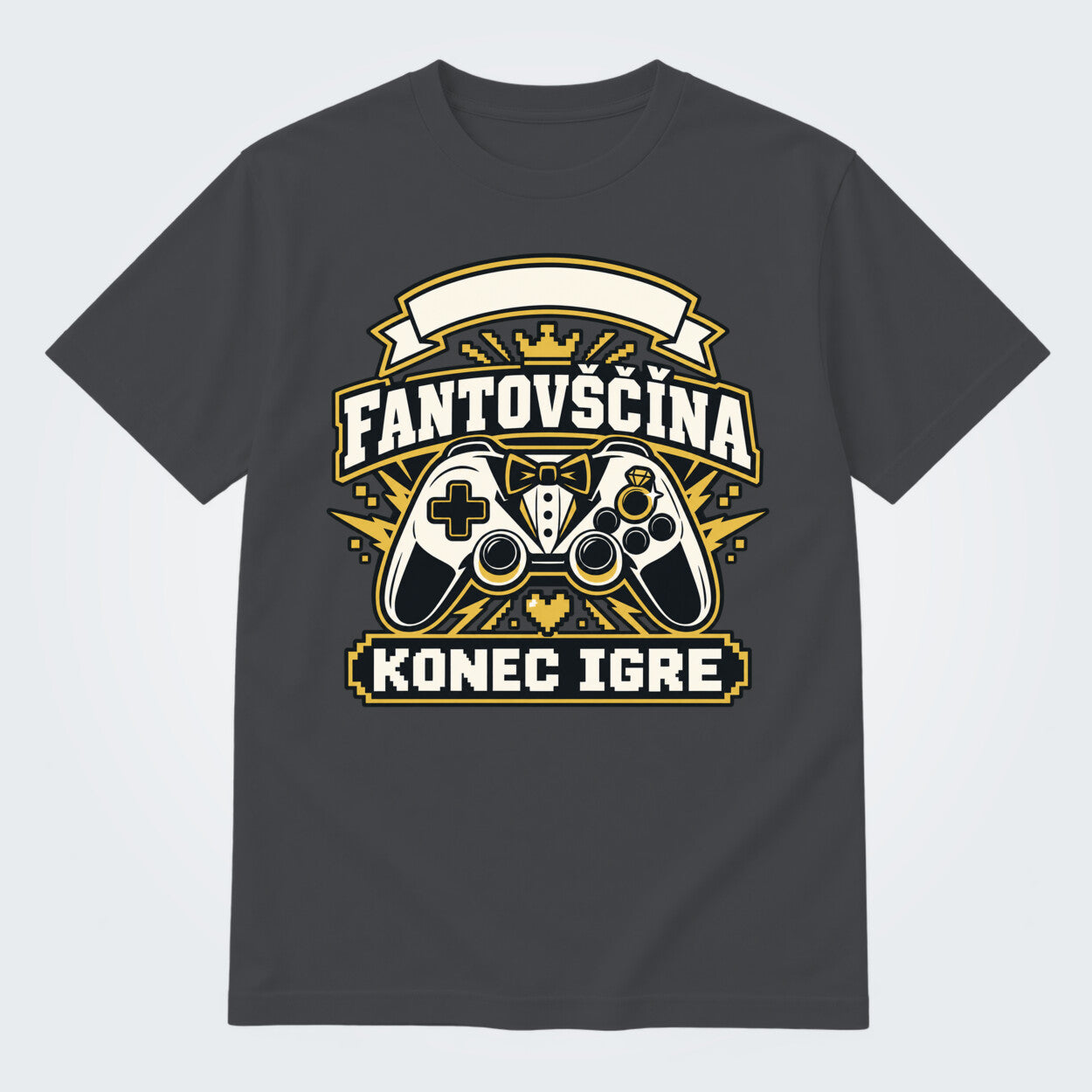 Personalizirana majica za fantovščino - Konec igre, barva Grafitna