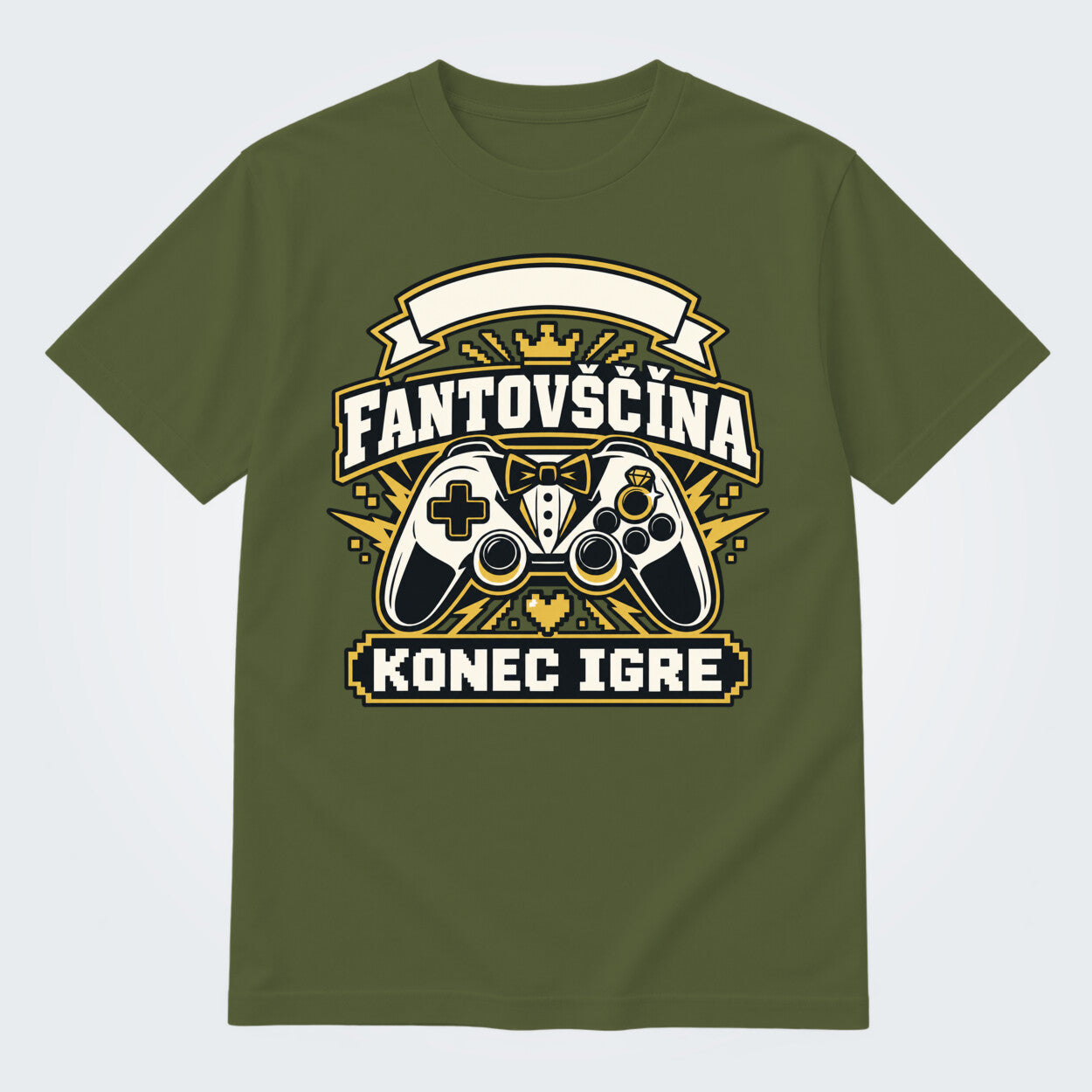 Personalizirana majica za fantovščino - Konec igre, barva Olivna