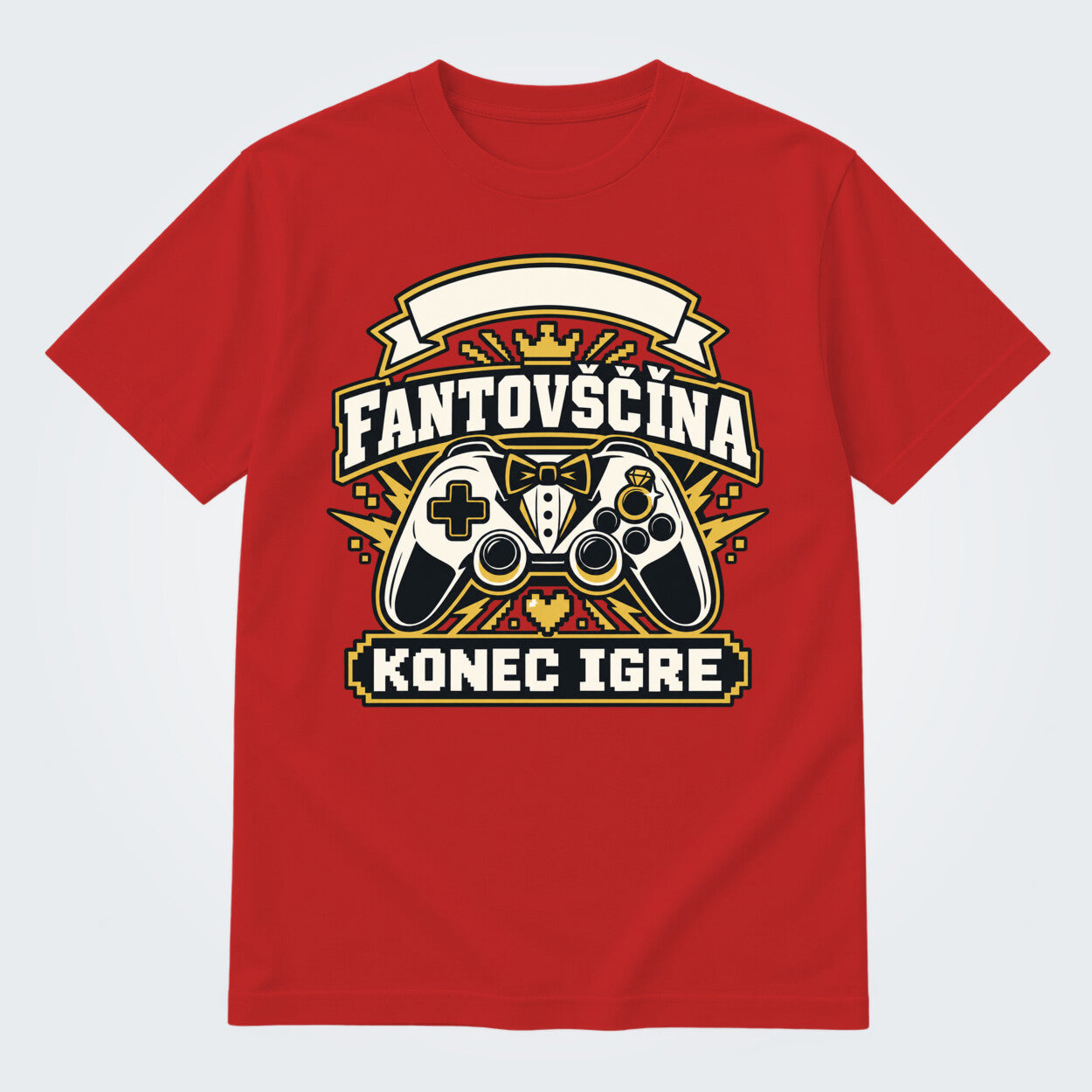 Personalizirana majica za fantovščino - Konec igre, barva Rdeča