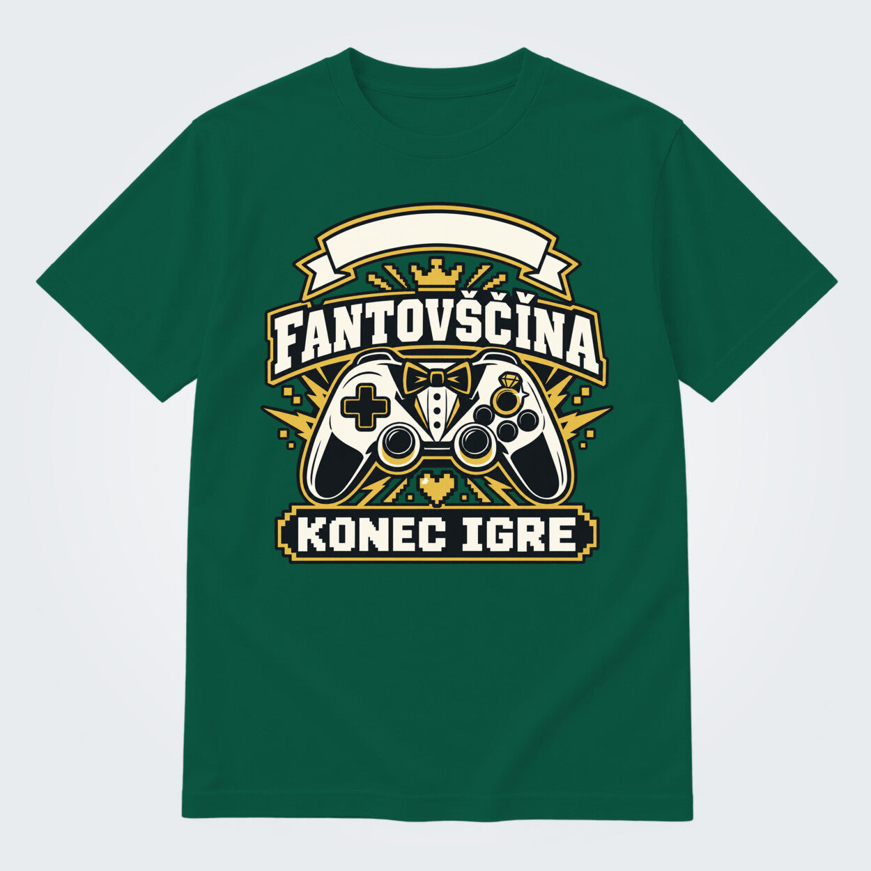 Personalizirana majica za fantovščino - Konec igre, barva Stekleno zelena