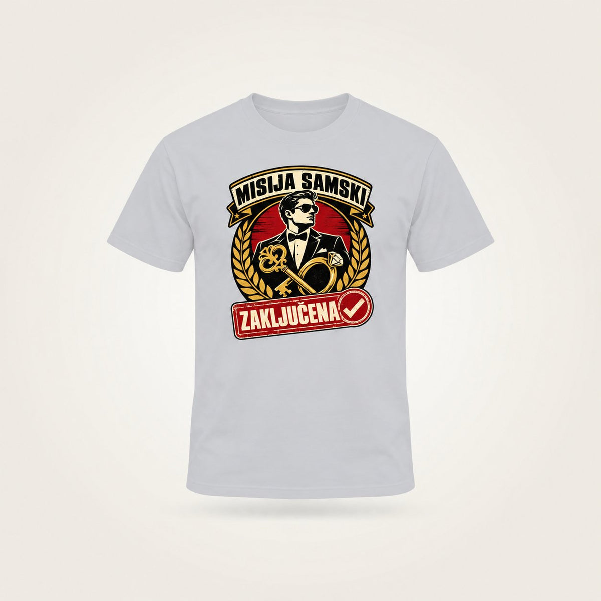 Majica za ženina Misija samski zaključena v barvi Siva
