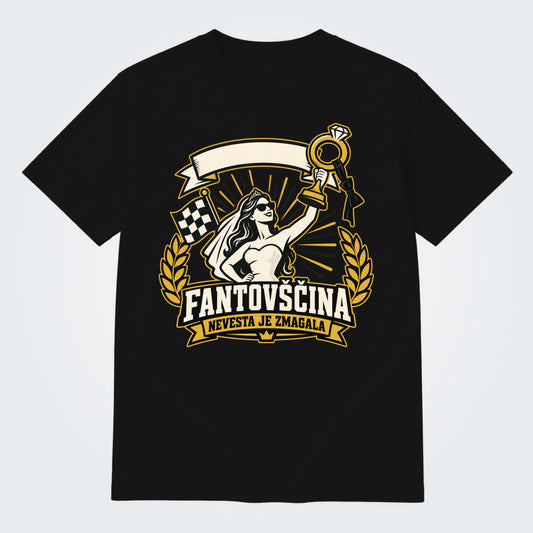 Personalizirana majica za fantovščino - Nevesta je zmagala, barva Črna
