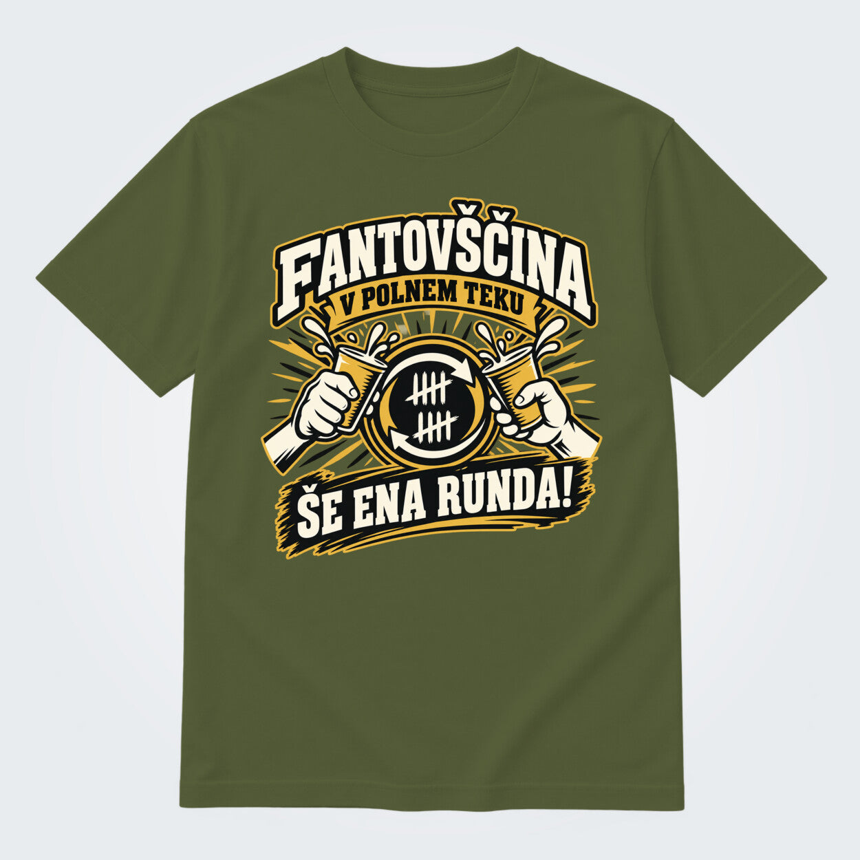 Majica za fantovščino - Še ena runda, barva Olivna