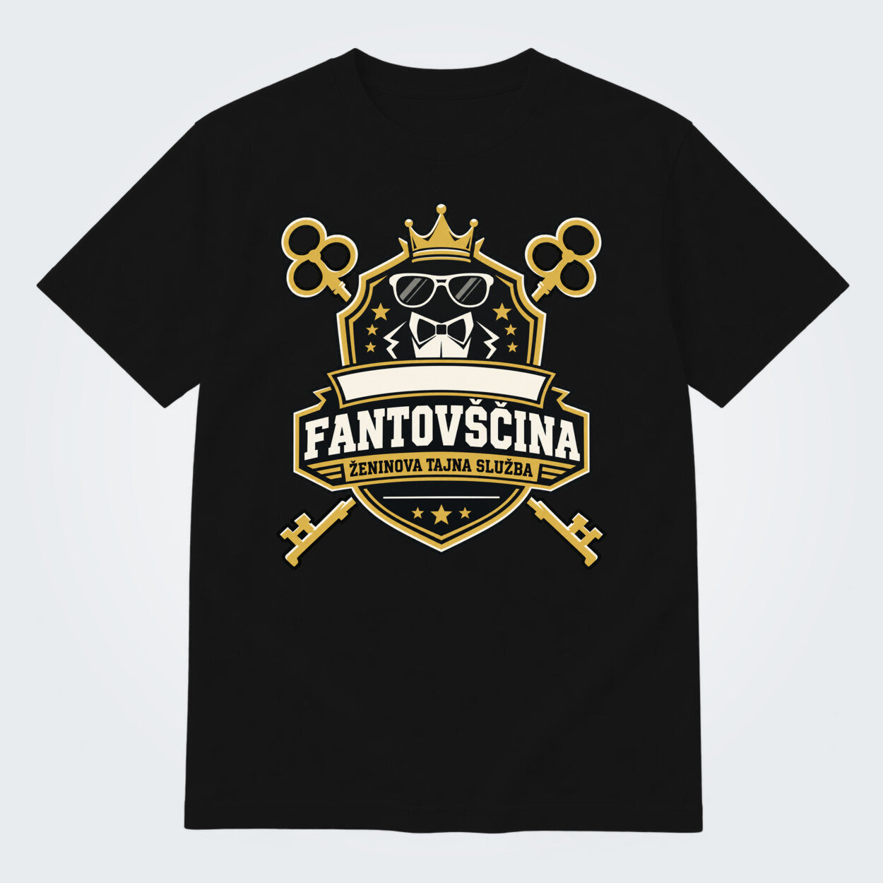 Personalizirana majica za fantovščino - Ženinova tajna služba, barva Črna