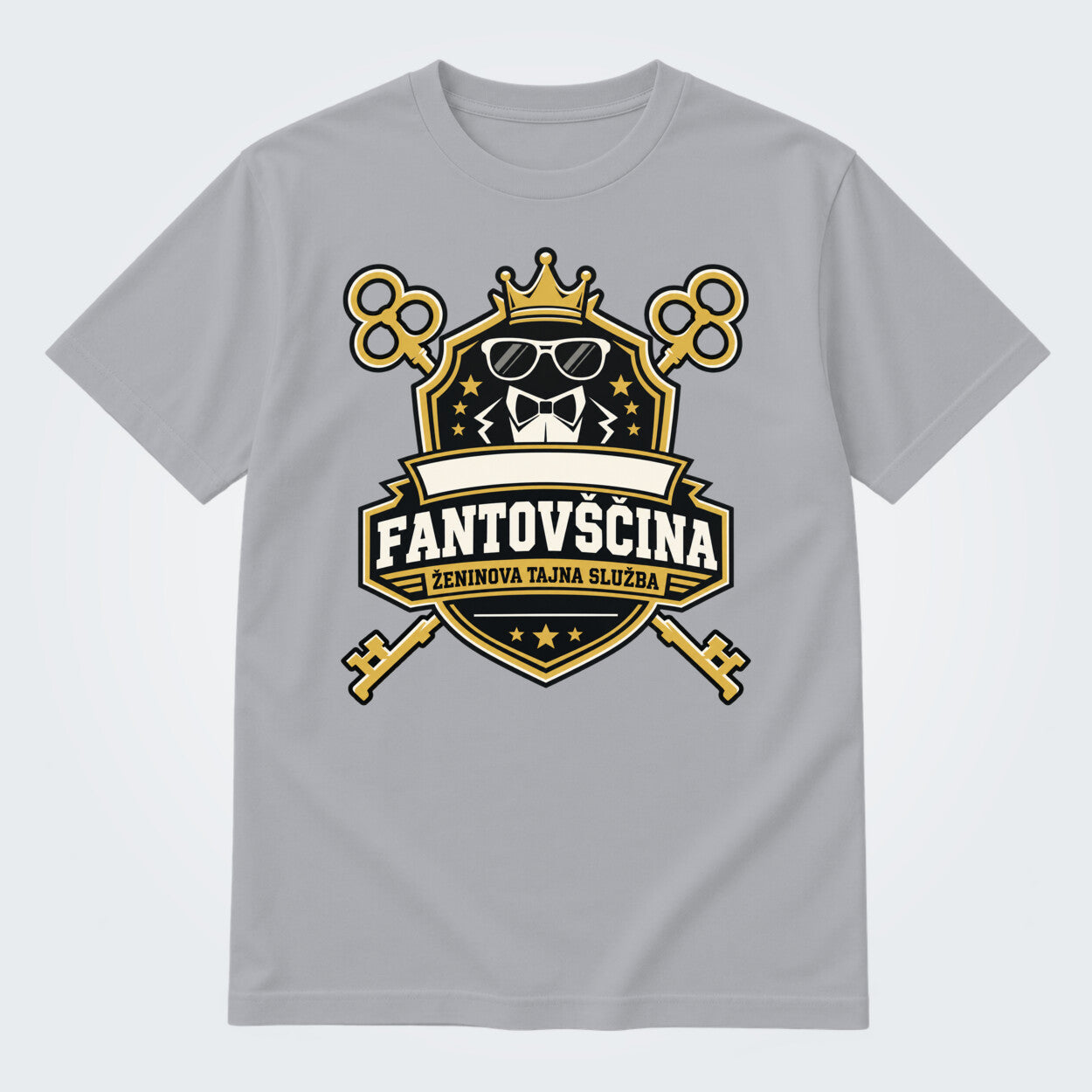 Personalizirana majica za fantovščino - Ženinova tajna služba, barva Siva