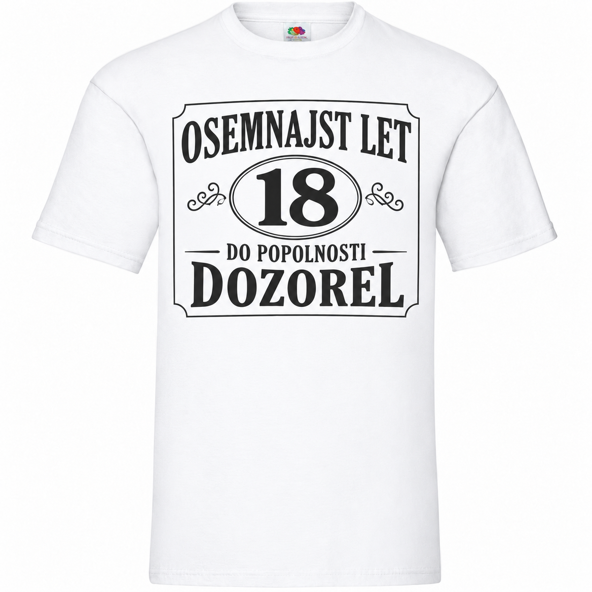 Moška majica za 18 let Do popolnosti dozorel, Fruit of the Loom, bela