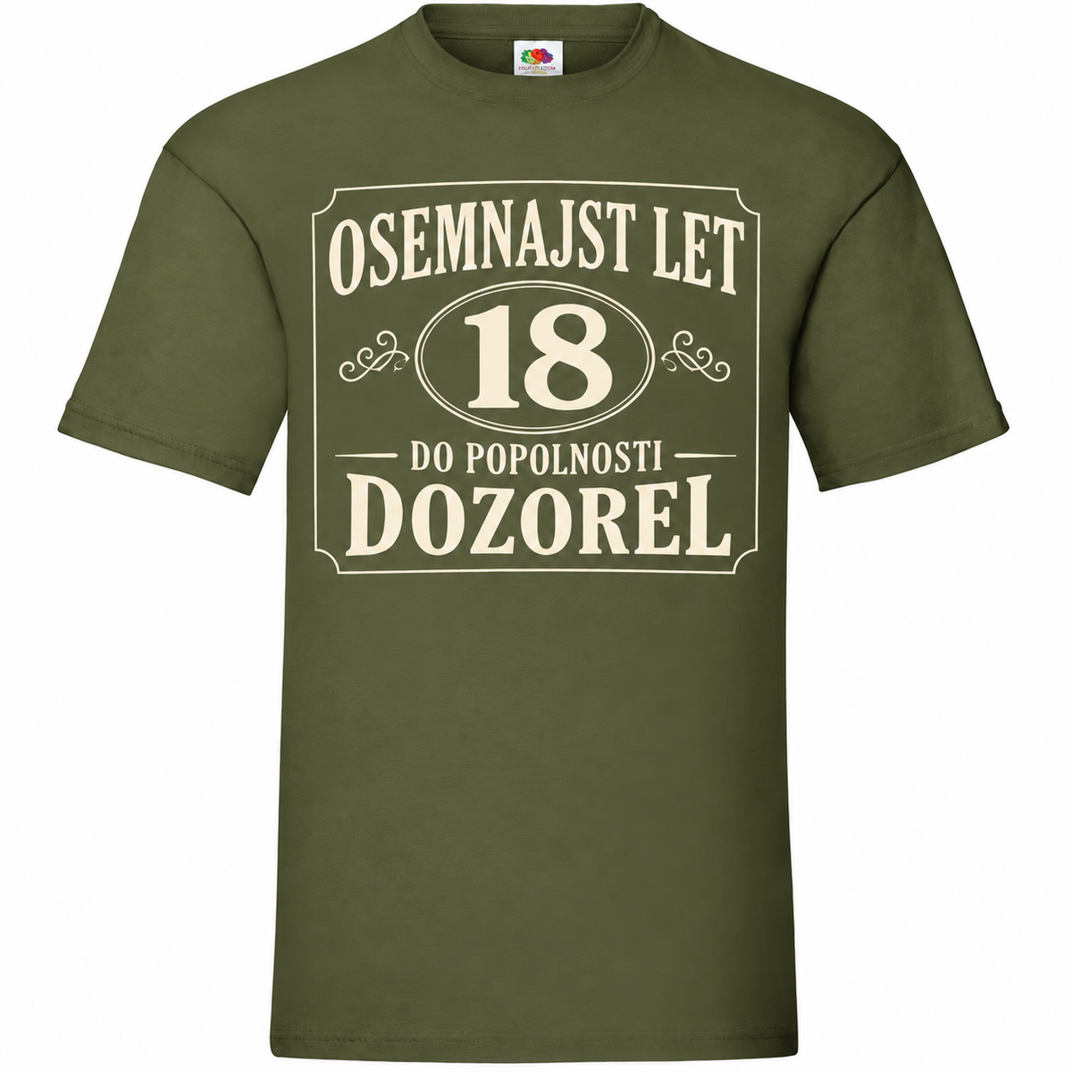 Moška majica za 18 let Do popolnosti dozorel, Fruit of the Loom, olivna