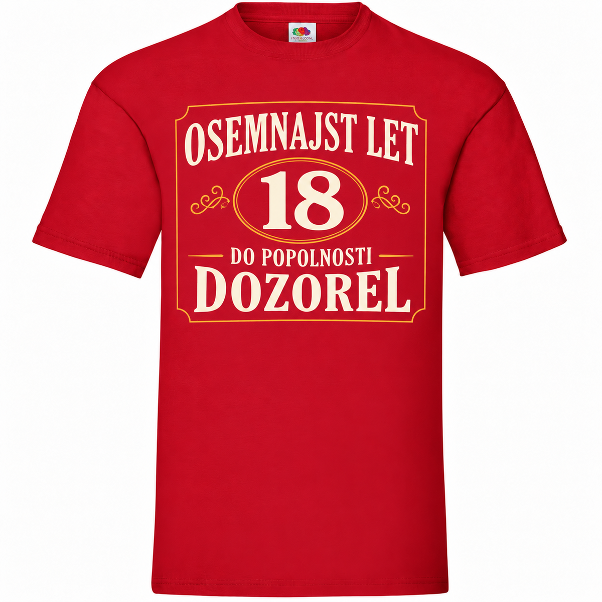 Moška majica za 18 let Do popolnosti dozorel, Fruit of the Loom, rdeča