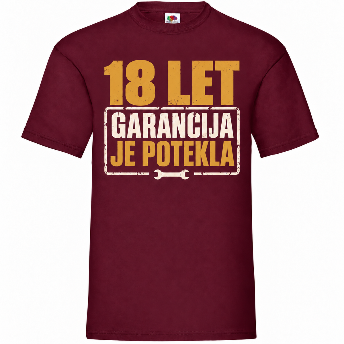 Moška majica za 18 let Garancija je potekla, bordo, Fruit of the Loom
