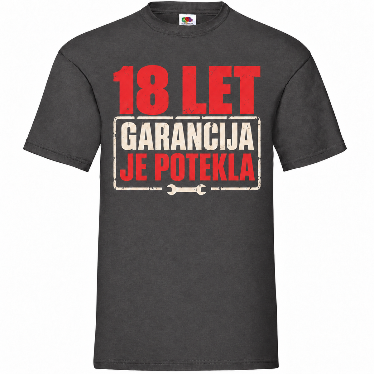 Moška majica za 18 let Garancija je potekla, grafitna, Fruit of the Loom
