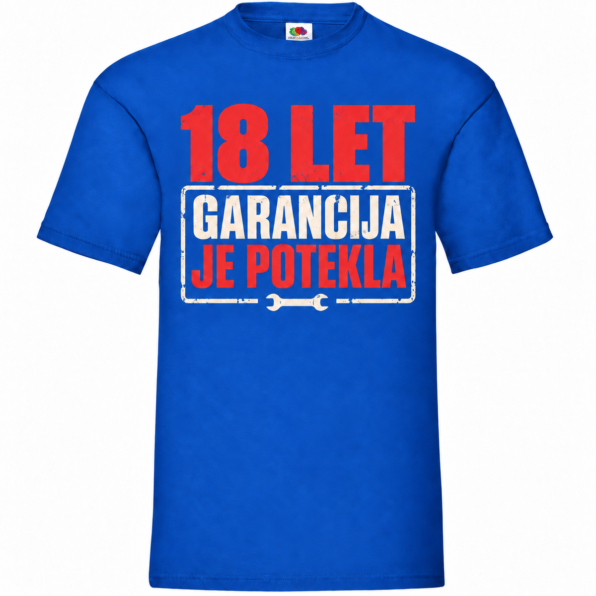Moška majica za 18 let Garancija je potekla, kraljevo modra, Fruit of the Loom