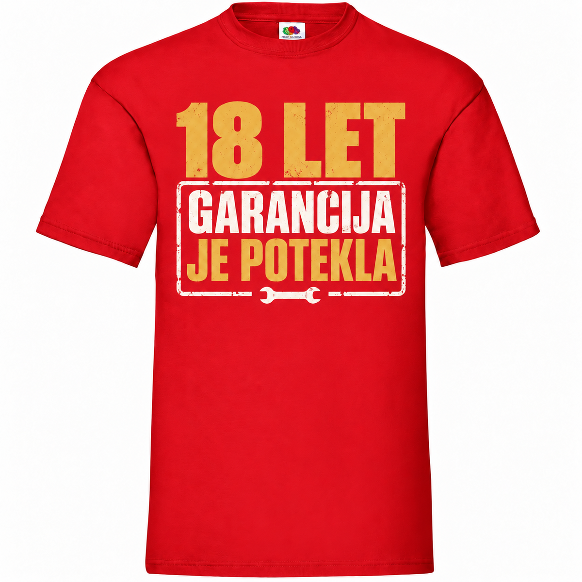 Moška majica za 18 let Garancija je potekla, rdeča, Fruit of the Loom