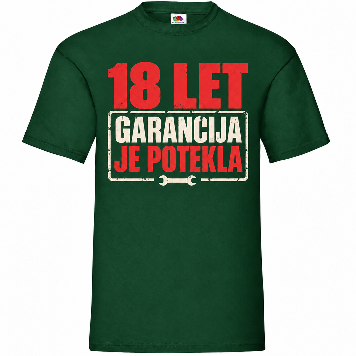 Moška majica za 18 let Garancija je potekla, stekleno zelena, Fruit of the Loom