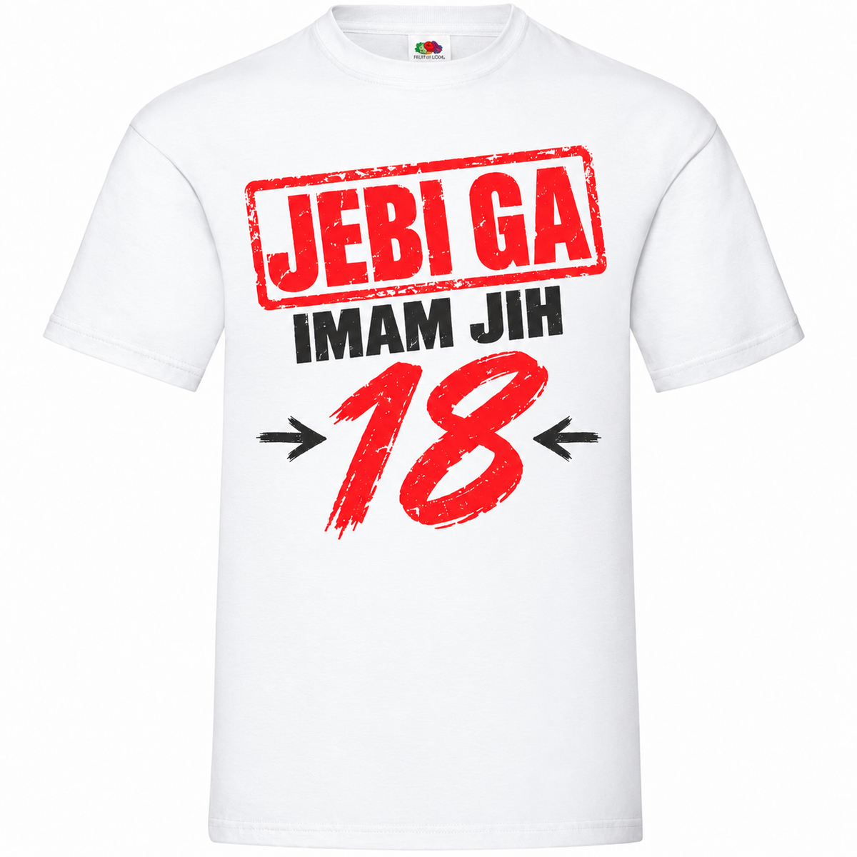 Moška majica za 18 let Jebi ga, imam jih 18, Fruit of the Loom, bela