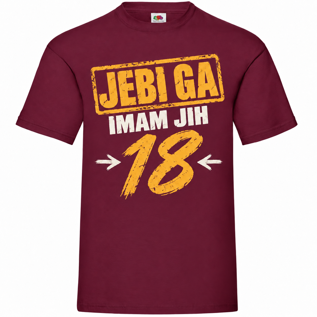 Moška majica za 18 let Jebi ga, imam jih 18, Fruit of the Loom, bordo