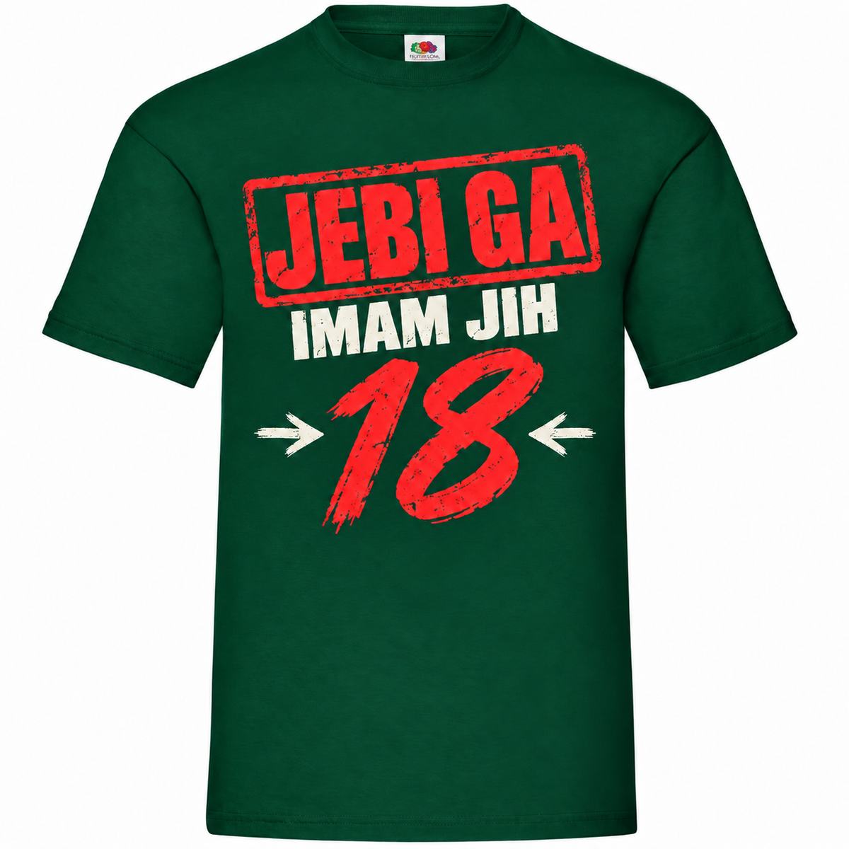 Moška majica za 18 let Jebi ga, imam jih 18, Fruit of the Loom, stekleno zelena