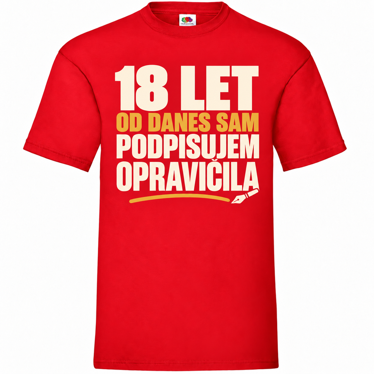 Moška majica za 18 let Sam podpisujem opravičila, rdeča, Fruit of the Loom