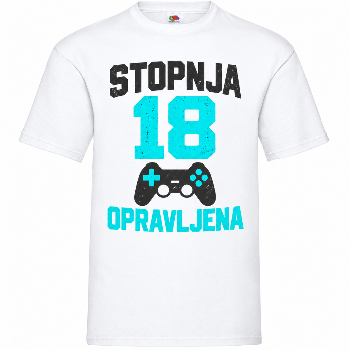 Moška majica za 18 let Stopnja 18 opravljena, Fruit of the Loom, bela