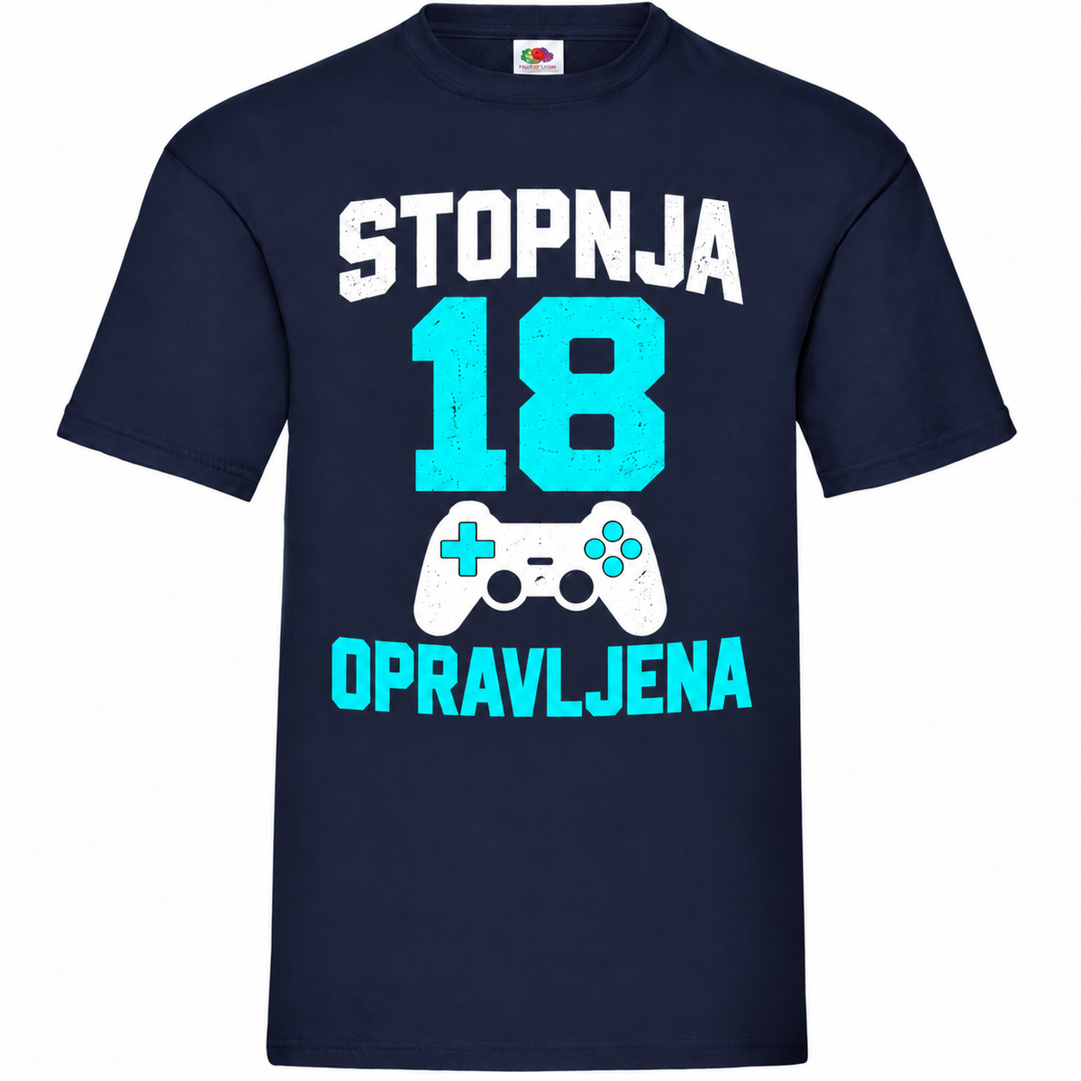 Moška majica za 18 let Stopnja 18 opravljena, Fruit of the Loom, mornarsko modra