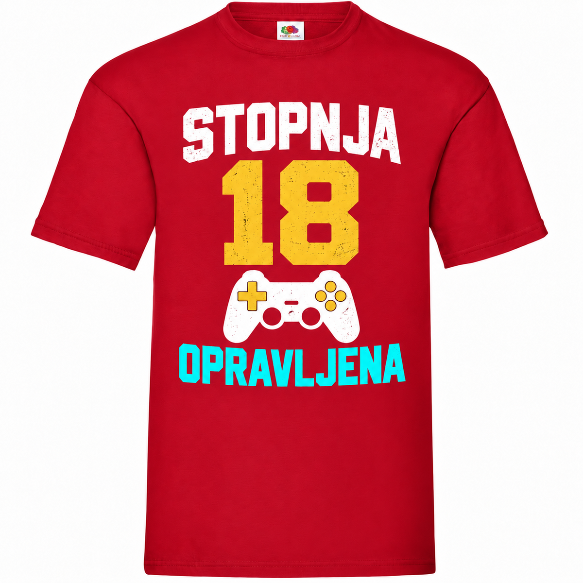 Moška majica za 18 let Stopnja 18 opravljena, Fruit of the Loom, rdeča