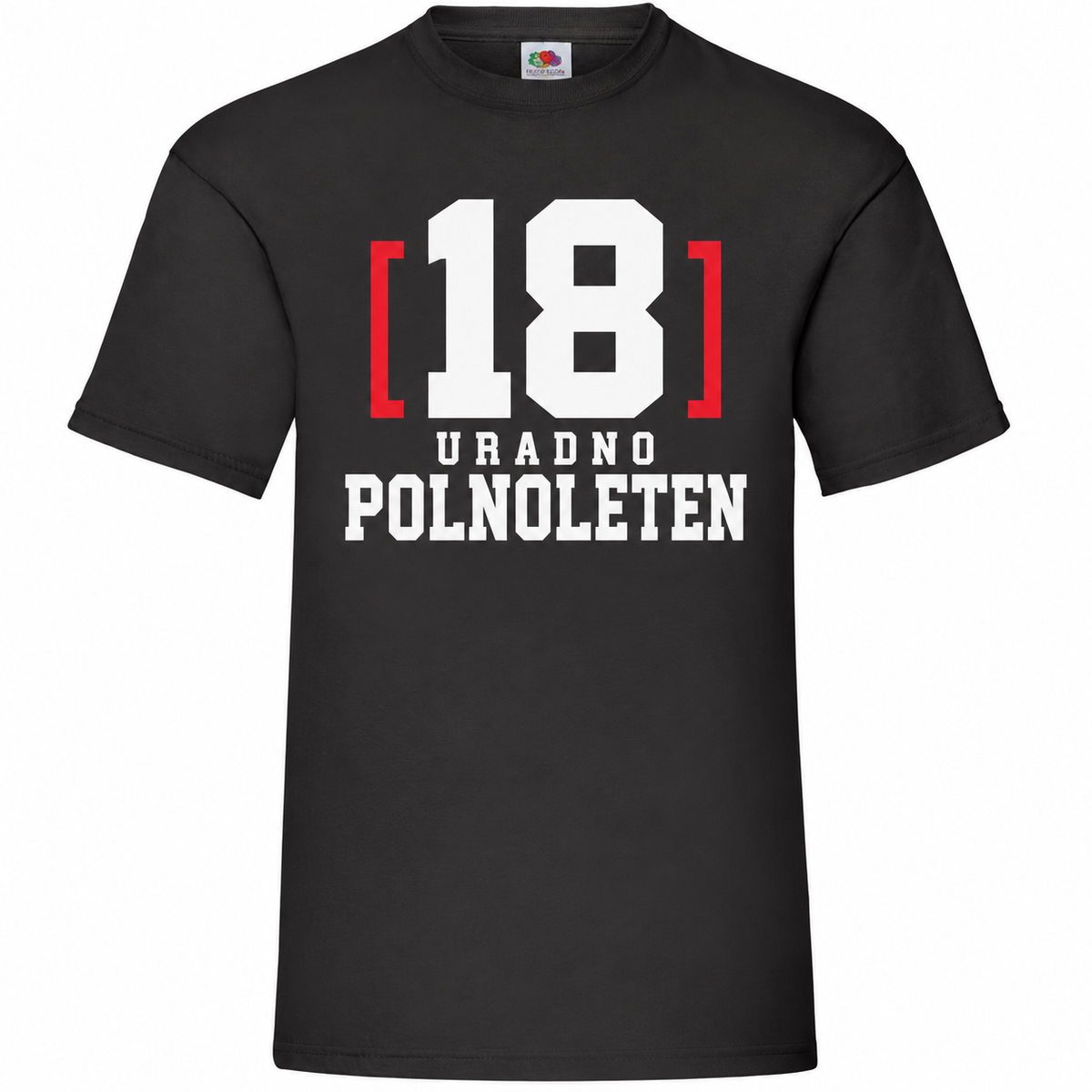 Moška majica za 18 let Uradno polnoleten, Fruit of the Loom, črna