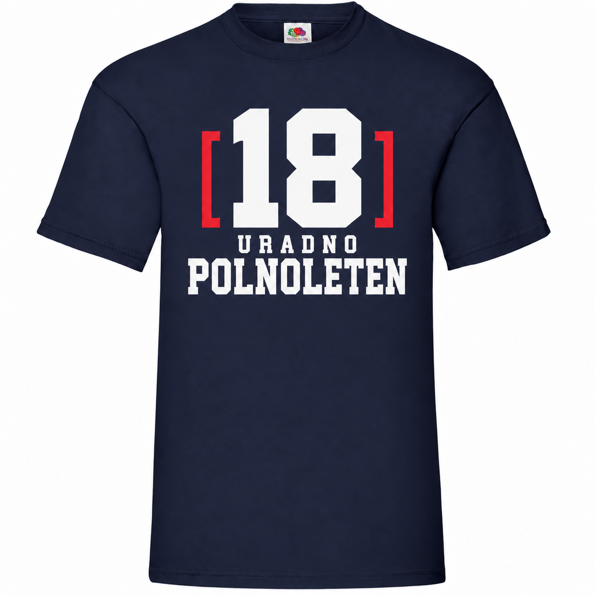 Moška majica za 18 let Uradno polnoleten, Fruit of the Loom, mornarsko modra